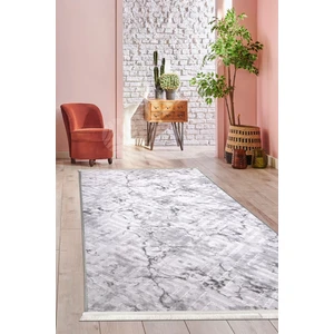 Diji Dekor Halı Gri  Karo Yıkanabilir Saçaklı Kesme Ince Yolluk Kilim Salon Halısı Modelleri