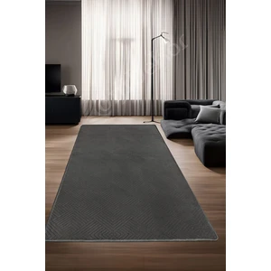 Diji Dekor Halı  Antrasit Pramit Desenli Kaymaz Yıkanabilir  Yolluk Kilim Salon Halısı Modelleri