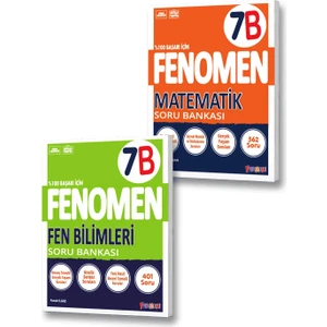 Fenomen Yayınları 7. Sınıf B Serisi Matematik Soru Bankası - Fen Bilimleri Soru Bankası