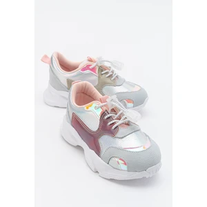 Kız Çocuk Gümüş Hakiki Deri Spor Ayakkabı