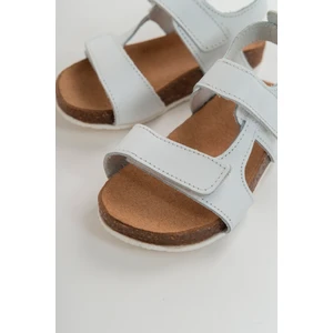 mnpc Erkek Çocuk Beyaz Deri Ortopedik Destekli Çocuk Sandalet