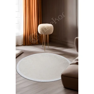 Diji Dekor Halı Krem  Janjanlı Yuvarlak Saçaklı Kesme Ince Yolluk Kilim Salon Halısı Modelleri