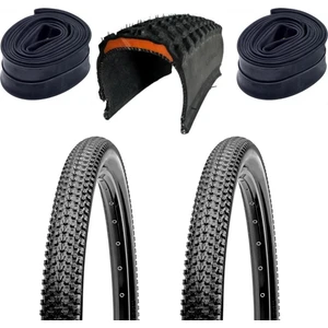 Bike And Art Black Cat 5mm Zırhlı 27.5x2.10 Zırhlı Dağ Bisikleti Lastiği Iç Dış Ön Arka Set