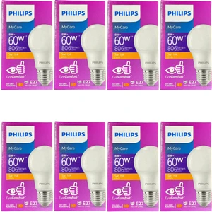8W (60W) 2700K (Sarı Işık) E27 Duylu Klasik LED Ampul (8 Adet)