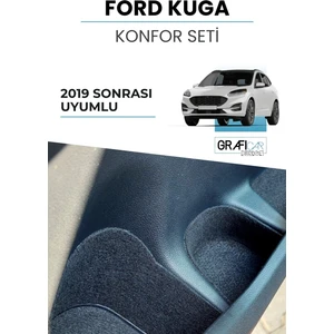 Ford Kuga Konfor Seti / 2019 Sonrası Uyumlu / Araç Içi Eşya Saklama Cepleri Kumaş Kaplama Ses Giderici Set