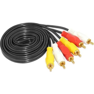 1.8 Metre 3rca To 3rca Kablo - Altın Uçlu , Kompozit Ses ve Video Aktarım Kablosu