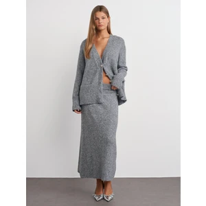 80115 Beli Lastikli Triko Etek-Füme M.