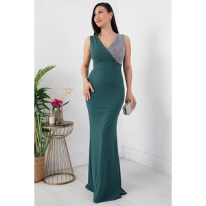 Kruvaze Yaka Uzun Balık Abiye Elbise 13213