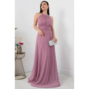 C Yaka Simli Uzun Abiye Elbise 13320