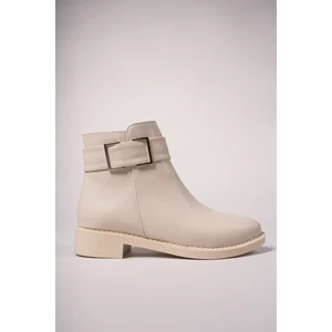 Kadın Bot Vegan Deri Düşük Topuk Hilyariel Model Ortopedik Rahat ve Şık Tasarım