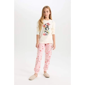 Kız Çocuk Pijama Takımı PowerPuff Girls Uzun Kollu Üst Desenli Beli Lastikli Uzun Alt D9838A824AU