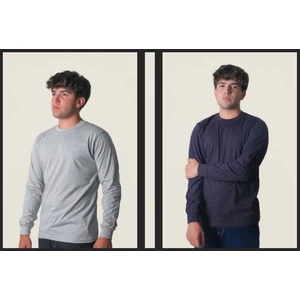 Altın Yaşam Sıfır Yaka Uzun Kol T-Shirt - Gri - Xl