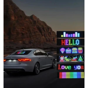 Telefon App Kontrollü Programlanabilir Araba LED Ekranı, Uzaktan Kumandalı Kayan Yazı 16X64CM