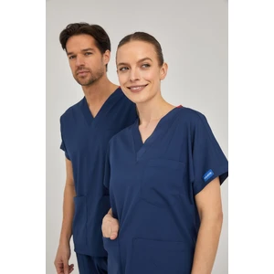 Pozitif Üniforma Petrol Mavisi Likralı Hemşire Forması Alt Üst Cerrahi Takım Scrubs Üniforma Cerrahi Forma