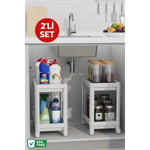 Nandy Home 2 Adet Tezgah Altı Tekerlekli Raf Ünitesi
