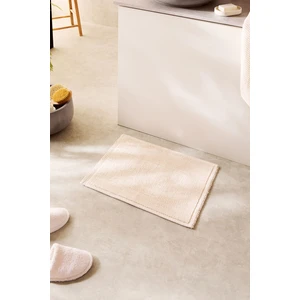Ocean Home Textile Yıkanabilir Pamuklu Ekru Renk Buklet Banyo Paspası 40 x 60 cm