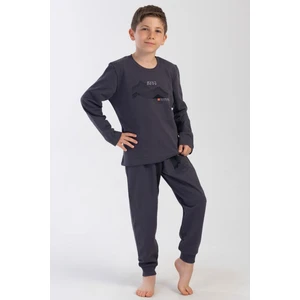 Erkek Çocuk Uzun Kol Füme Pijama Takım C6T0N0O304