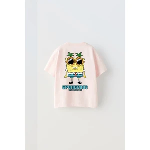 The Champ Clothing Spongebob Baskılı Pembe Çocuk T-Shırt