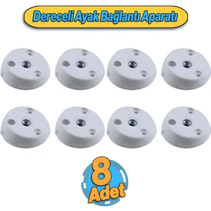 8 Adet Dereceli Zigon Sehpa Ayağı Tabanı Mobilya Masa Açılı Orta Sehpa Ayak Bağlantı Aparatı Beyaz