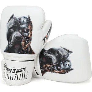 Titan Sport Siyah Pitbull Desenli Beyaz Boks Eldiveni