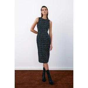 Kolsuz Tüvit Kalem Elbise - Siyah