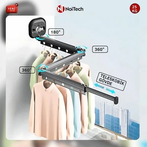 Alüminyum Vakumlu Modern Çamaşır Kurutma Askılığı 126CM