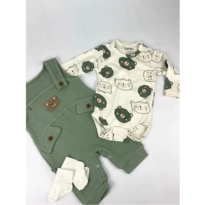 Erkek Bebek Ayıcık Desenli %100 Pamuk