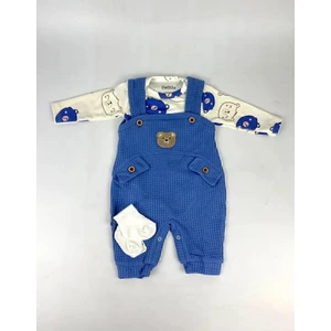 Erkek Bebek Ayıcık Desenli %100 Pamuk