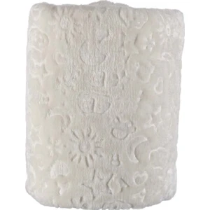 Şmtstyle Yumuşak Peluş Kabartmalı Krem Bebek Battaniyesi