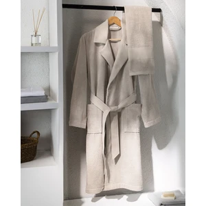 Madame Coco Carole Unisex  Pamuk Bornoz Set - Bej - Lüks Koleksiyon