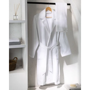Madame Coco Carole Unisex  Pamuk Bornoz Set - Beyaz - Lüks Koleksiyon