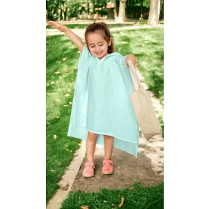 Joyous Mom & Kids 4 Katlı Organik Muslin Bebek ve Çocuk Kapüşonlu Plaj Pançosu Banyo Havlu %100 Pamuk