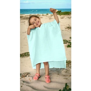 4 Katlı Organik Muslin Bebek ve Çocuk Kapüşonlu Plaj Pançosu Banyo Havlu %100 Pamuk