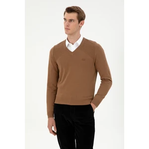 U.S. Polo Assn. Erkek Haki Melanj Kazak /Triko 50297063-VR125