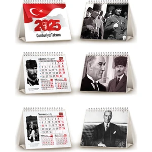Orkide Matbaacilik Üçgen Masa Takvimi - Atatürk Resimli Masa Takvimi Üçgen 13 Yaprak 2025