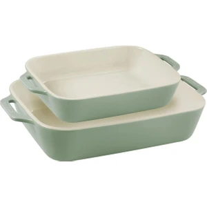 Seramik Dikdörtgen Fırın Kabı Seti 2 Prç Okaliptüs - 405087290