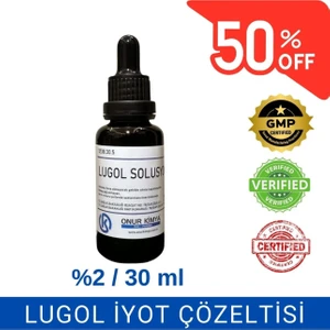 Onur Kimya Lugol Iyot Solüsyonu %2 Lik / 30 Ml / Damlalıklı / Lugol Çözeltisi