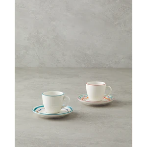 English Home Colorful Lines Porselen 4 Parça 2 Kişilik Kahve Fincan Takımı 90 ml Renkli