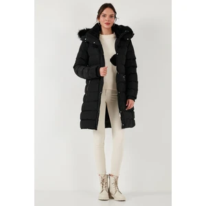 Regular Fit Çıkarılabilir Kapüşonlu Fermuarlı Cepli Şişme Mont Kadın Mont 497EMİLY