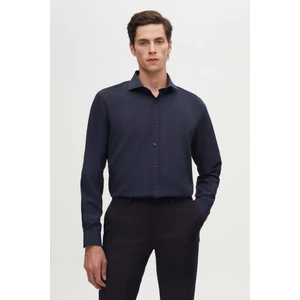 Slim Fit Lacivert Italyan Yaka Dar Kesim Klasik Kravatlık Uzun Kollu Kolay Ütülenebilir Ne 2HF02ORT4185