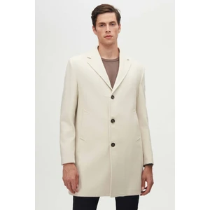 Ds Damat Regular Fit Ekru Mono Yaka Kaşe Kaban 5HF08ORT10000