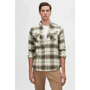 Slim Fit Yeşil Oduncu Gömlek 1EC02ORTODN04