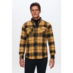 Slim Fit Sarı Oduncu Gömlek 1EC02ORTODN04