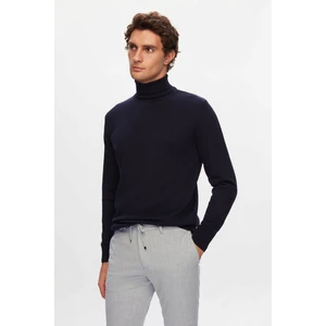 Regular Fit Lacivert Pamuk Karışımlı Balıkçı Yaka Triko Kazak 5HF06ORT12007