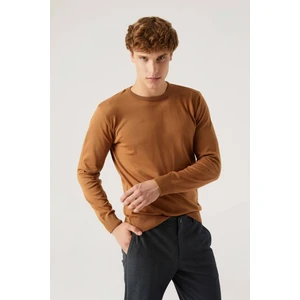 Regular Fit Camel Pamuk Karışımlı Triko Kazak 5HF06ORT12004