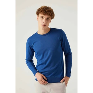 Regular Fit Mavi Pamuk Karışımlı Triko Kazak 5HF06ORT12004
