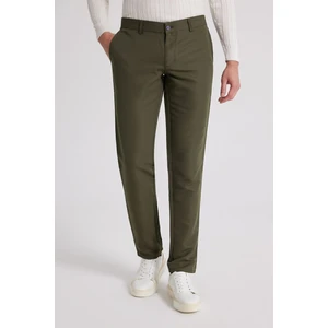 Slim Fit Haki Armürlü Yandan Cepli Pamuklu Chino Pantolon 7HCC3ORT10001