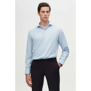 Slim Fit Açık Mavi Italyan Yaka Dar Kesim Klasik Kravatlık Uzun Kollu Kolay Ütülenebilir N 2HF02ORT4185
