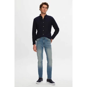 Slim Fit Mavi Düz Jean Kot Beş Cepli Likralı Yıkamalı Denim Pantolon 6HCJ3ORT00102