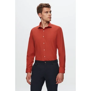 Regular Fit Turuncu Düz Gömlek 8HC02ORT14327